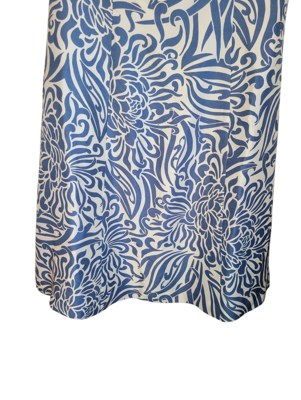 ​Ann Taylor 100% Silk Blue White Floral Strapless Ruched Cocktail Dress Size 12 - Picture 5 of 10